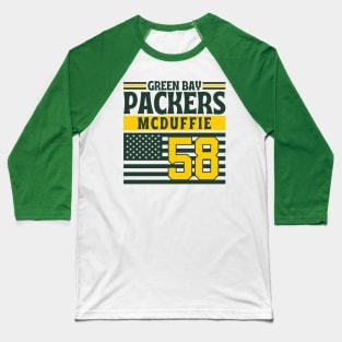 Green Bay Packers McDuffie 58 American Flag Football Baseball T-Shirt
